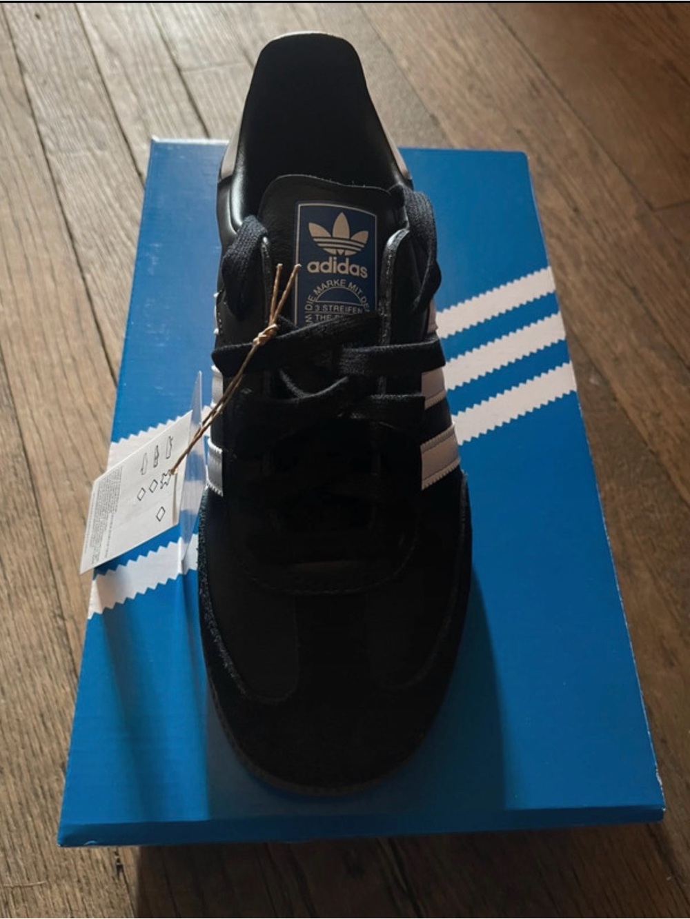 Adidas Big Unisex Kids Black Classic Samba Shoes with White Stripes
